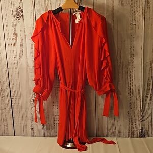 H&M V-neck Ruffle Sleeve Romper